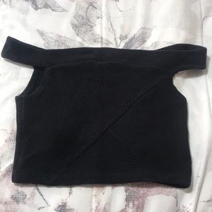 Black Crop Off the Shoulder Top